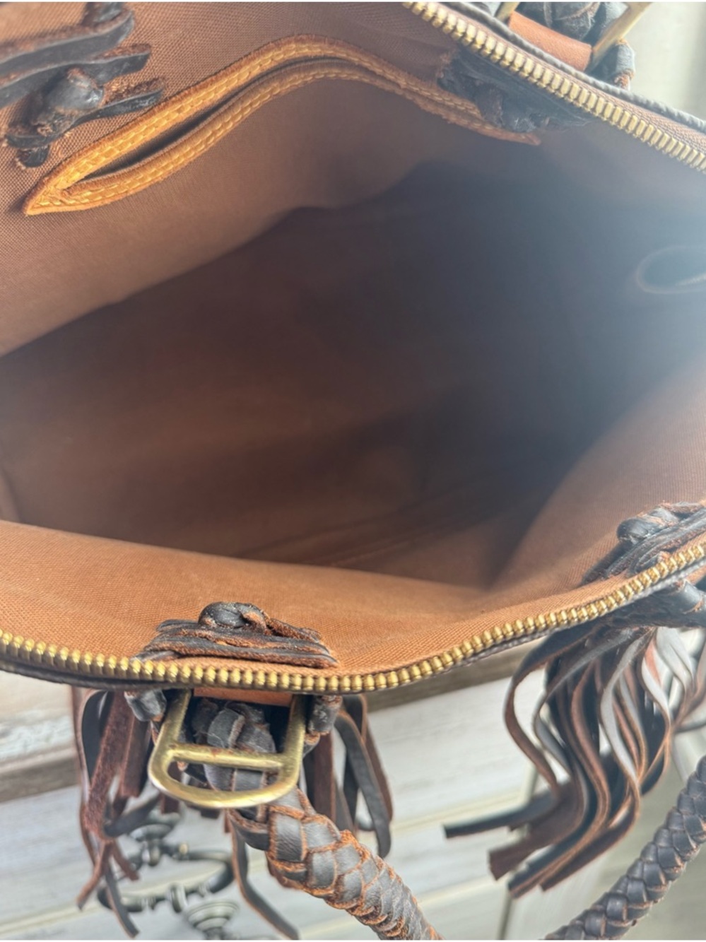 Louis Vuitton Monogram Braided Fringe Shoulder Bag in Dark Brown - Picture 5 of 12